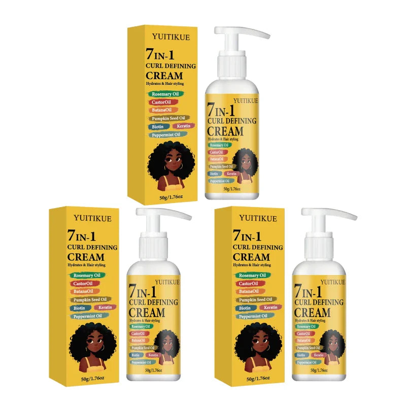 YUITIKUE 7-in-1 Curl Defining Cream | Hydrating, Bouncy Curls
