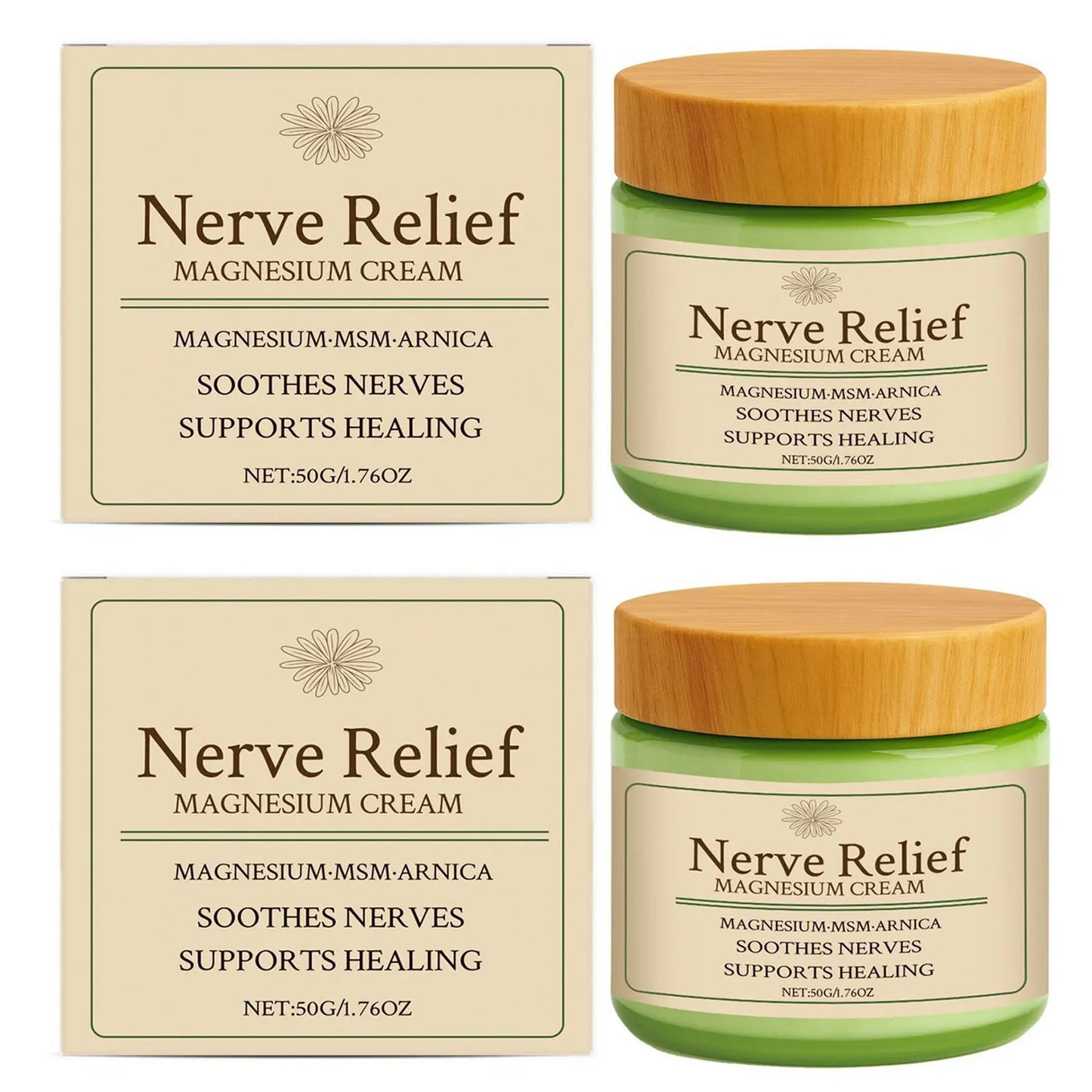 Body Soothing Magnesium Cream,Magnesium-Cream For Deep Muscle Relaxation Soothing Soothes Aches,Improves Sleep.For All Skin Type Peaceful Pleasures Health and Wellness 2pcs