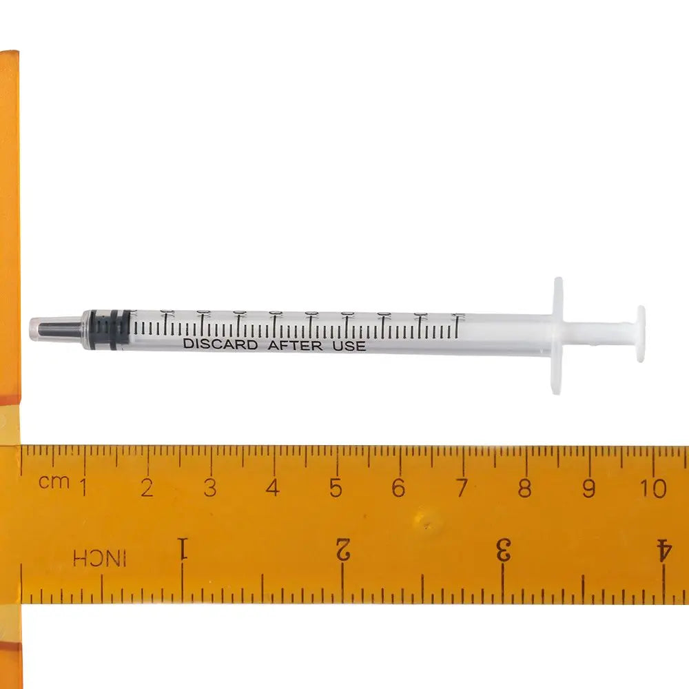 100-Pack 1ml Plastic Measuring Syringes with Cap – No Needle