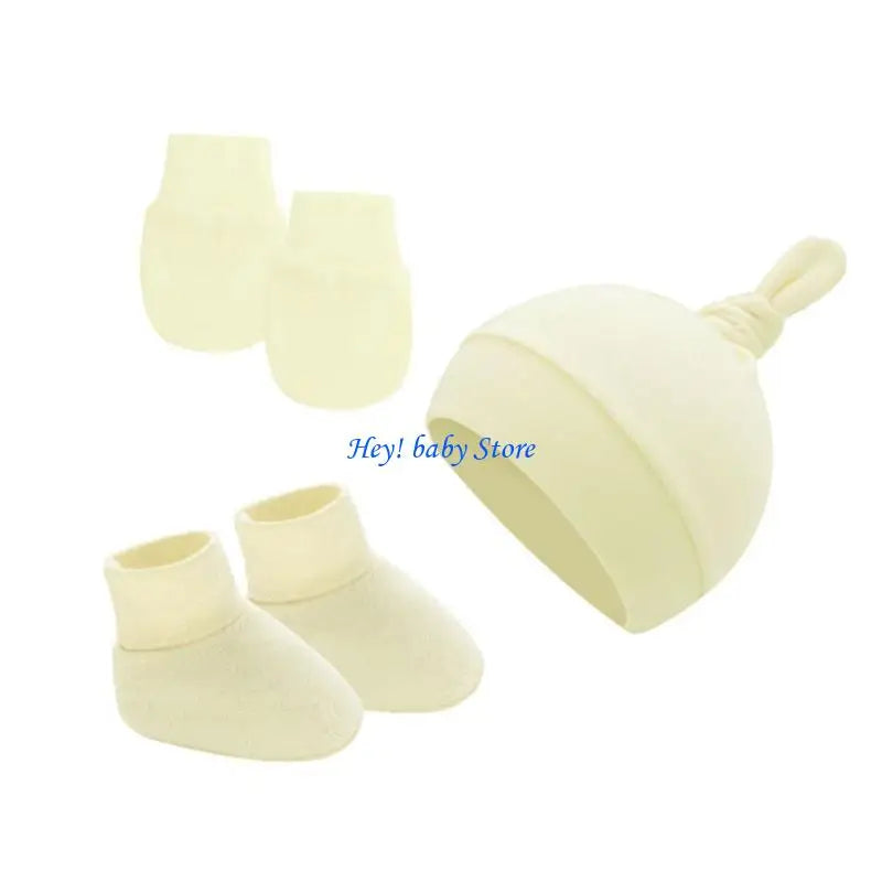 Newborn Baby Cotton Hat Mittens & Socks Set | 0-12 Months