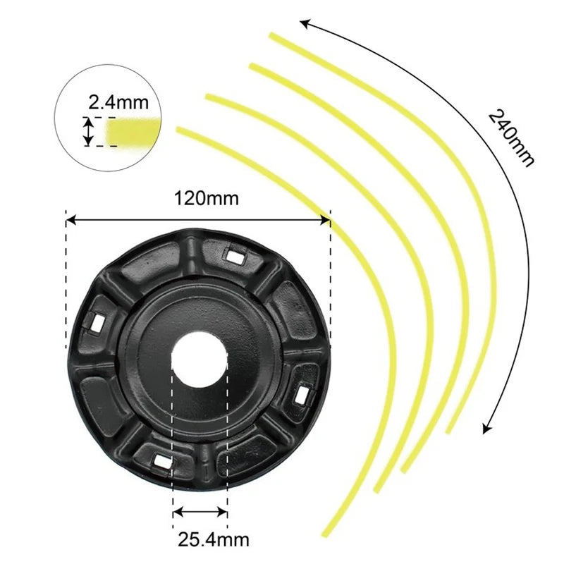 Steel Replacement Lithium Grass Trimmer Head Lawn Mower Head Free 4 Lines Removal Of Garden Weed Brushcutter Part Peaceful Pleasures Health and Wellness