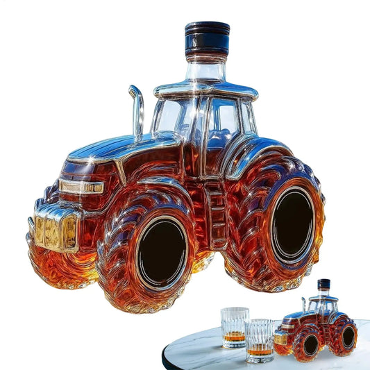 3D Tractor Crystal Glass Whiskey Decanter 300ml | Novelty Gift Crystal Glass Decanter Peaceful Pleasures Health and Wellness