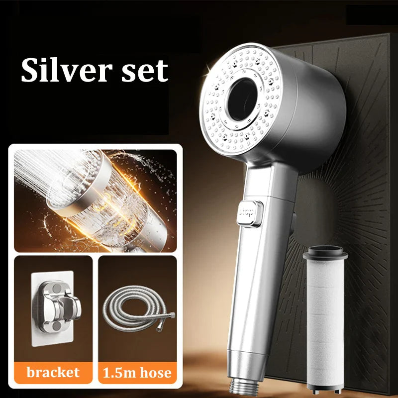 5-Speed Filtered Handheld Shower Head Set – Water Saving
