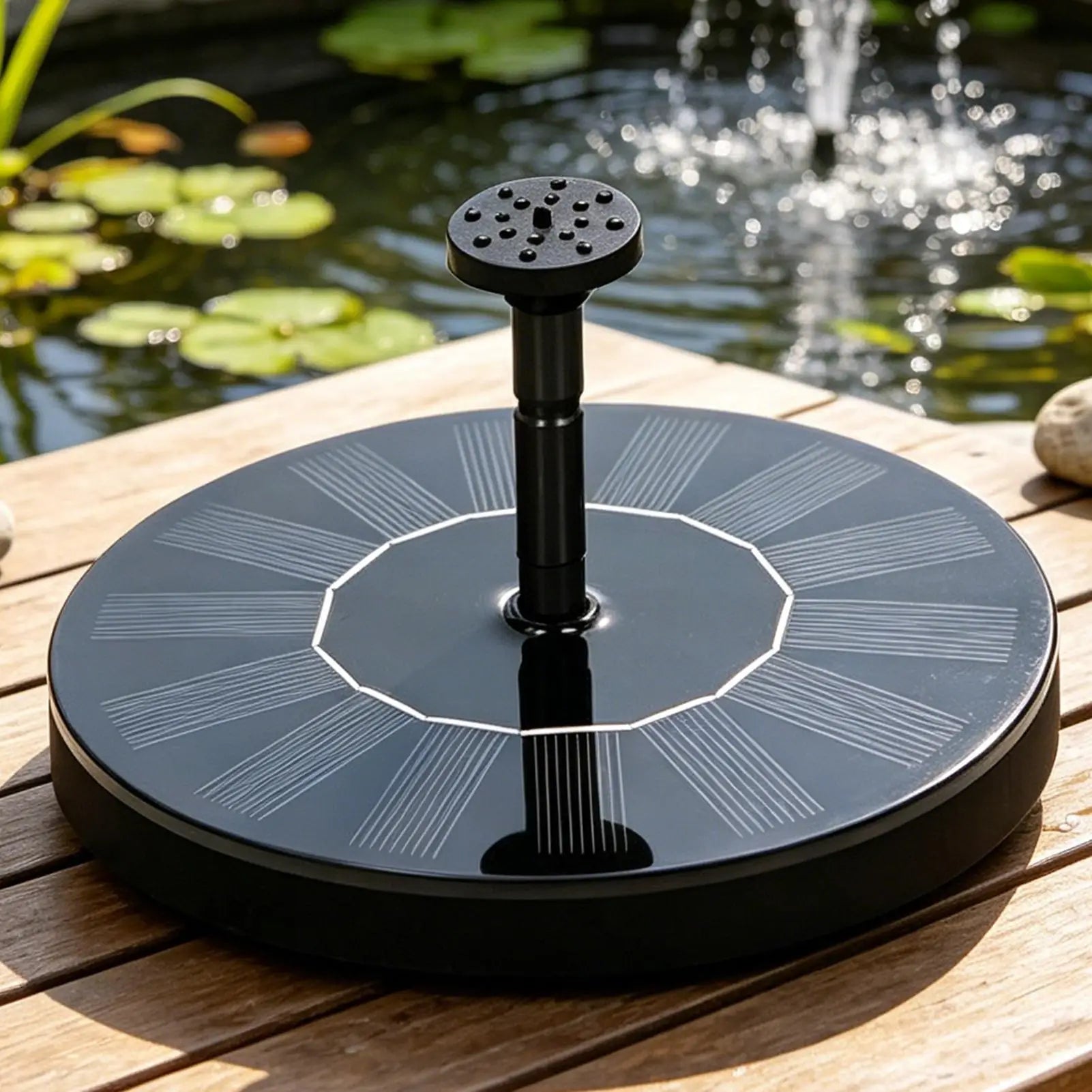 Solar Fountain Pump with 6 Nozzles Outdoor Pond Water Aerator Solar Powered Water Feature for Garden Patio Backyard Lawn Pool Peaceful Pleasures Health and Wellness