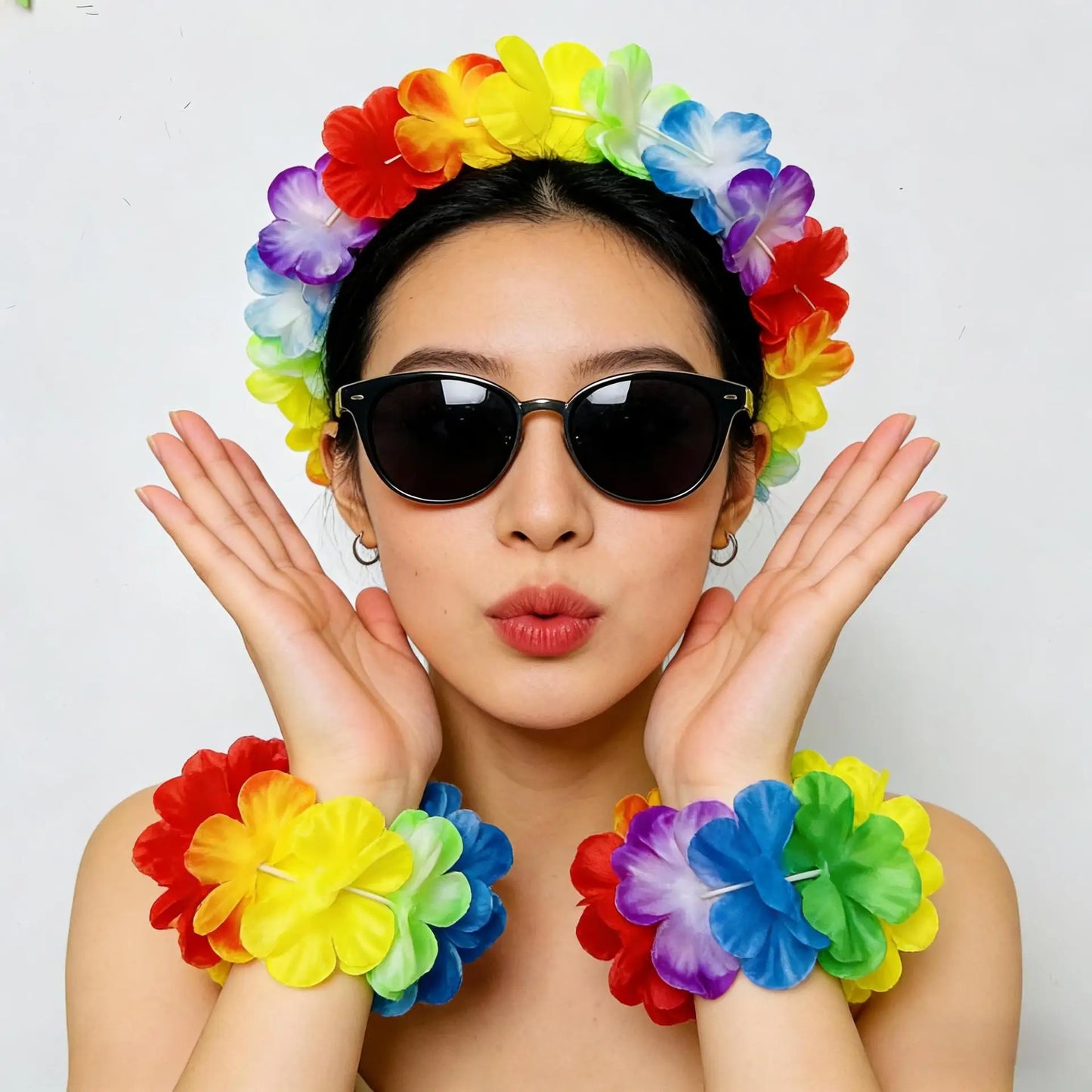 Faux Flower Headband & Wristband Set | Floral Crown Corsage