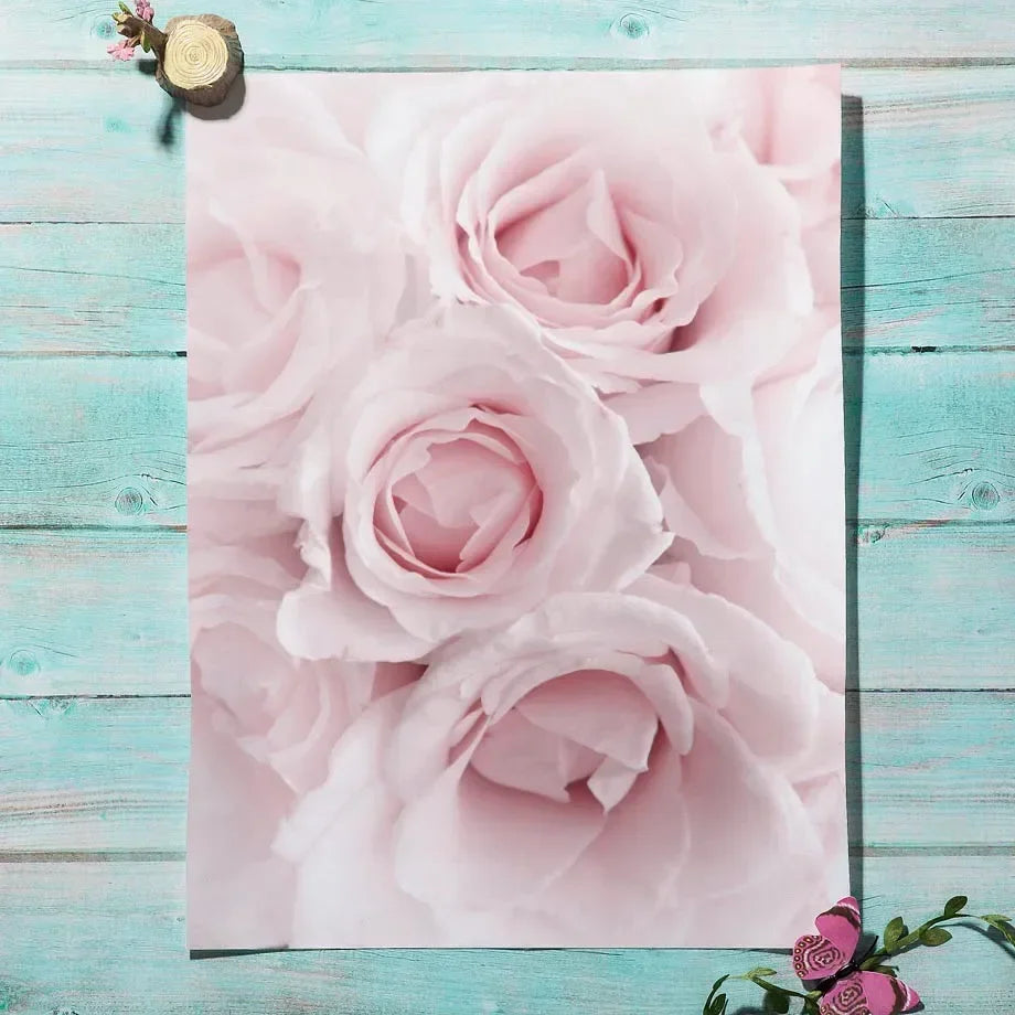 Nordic Pink Flower Canvas Wall Art Sakura Rose Tulip Floral Landscape Aesthetic Poster for Bedroom Living Room Home Decor Peaceful Pleasures Health and Wellness