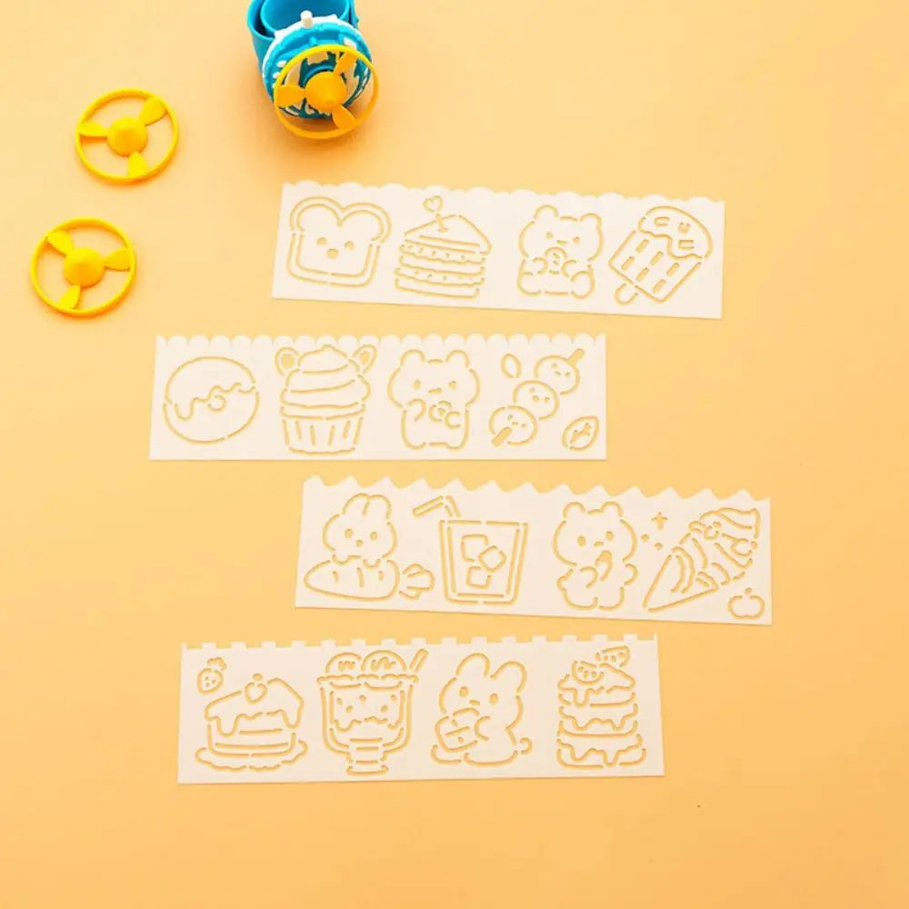 4pcs/set Copying Stencils Hollowed Drawing Templates DIY Craft Decorative Spray Painting Template Handcraft Stamping Peaceful Pleasures Health and Wellness style 2