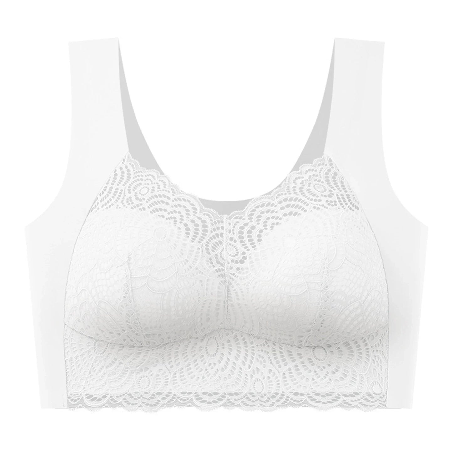 Women's Seamless Wireless Lace Bra – Wire-Free Anti-Shake Support