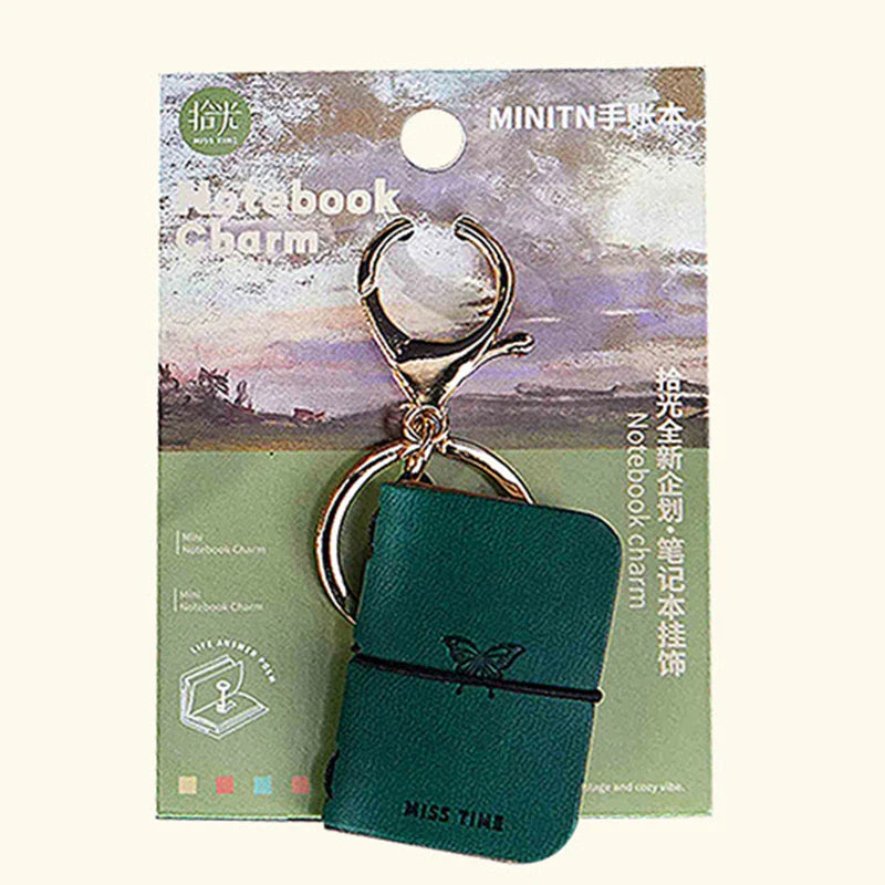 PU Leather Mini Notebook Keychain – Portable Diary Backpack Charm