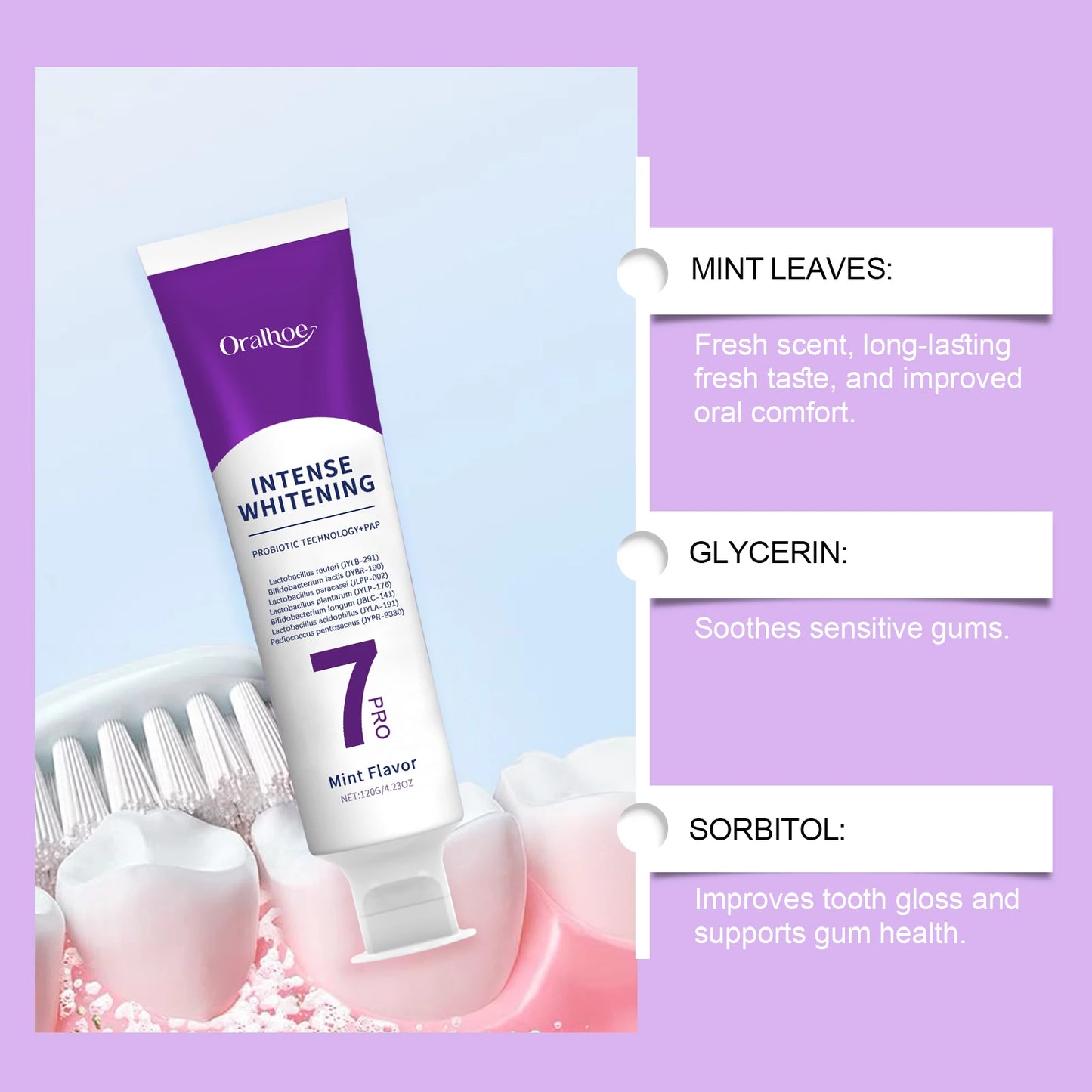 Oralhoe Purple Hydroxyapatite Whitening Toothpaste | Fresh Breath