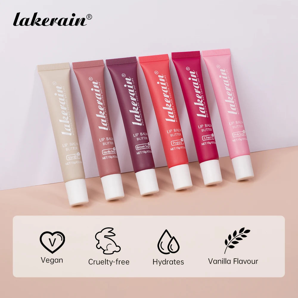 Lakerain New Butter Lip Balm Long-term Moisturizing Repair Remove Dead Skin Moisturizing 6 Colors Lip Balm Peaceful Pleasures Health and Wellness