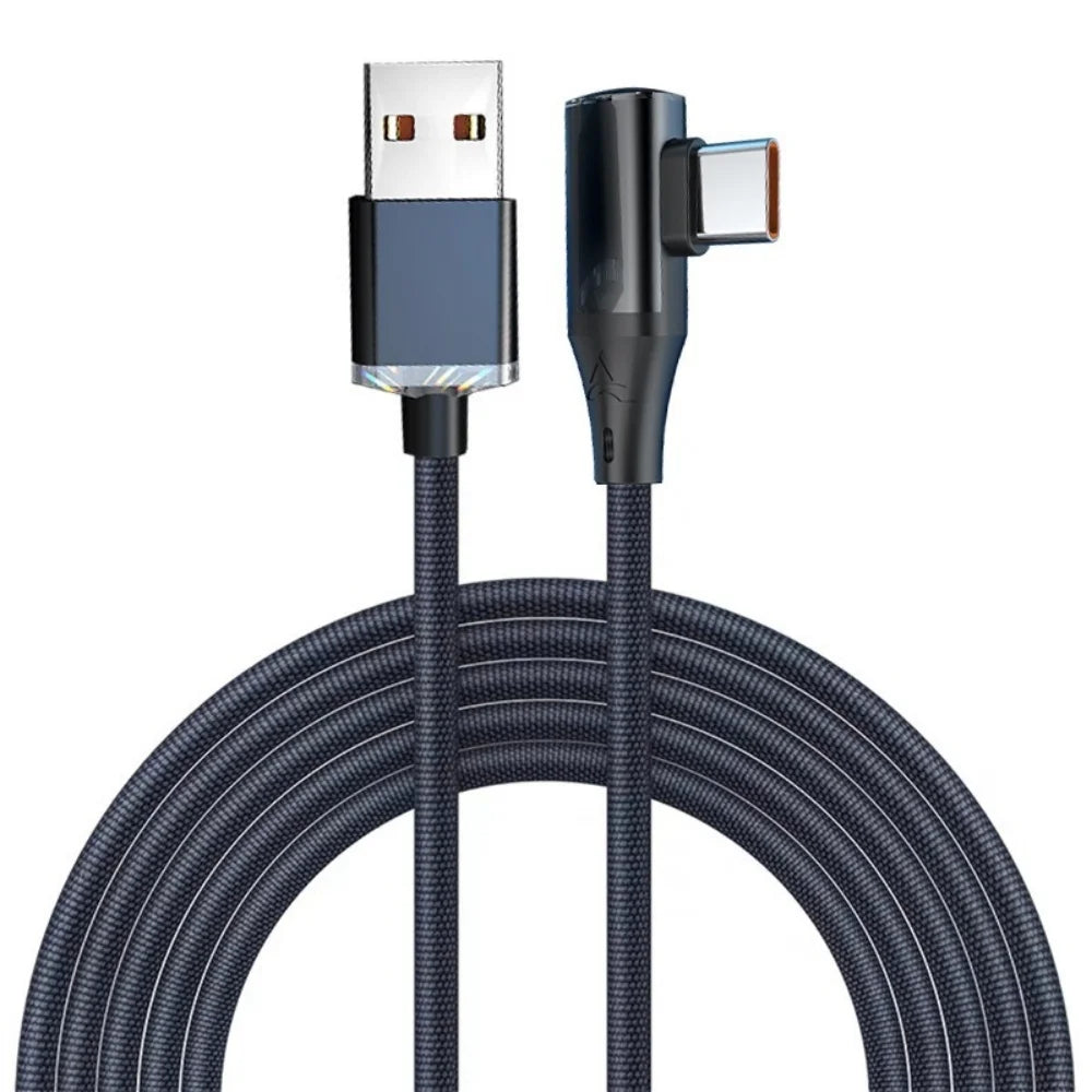 90° Elbow USB-C Cable 120W PD Fast Charging – Samsung & More