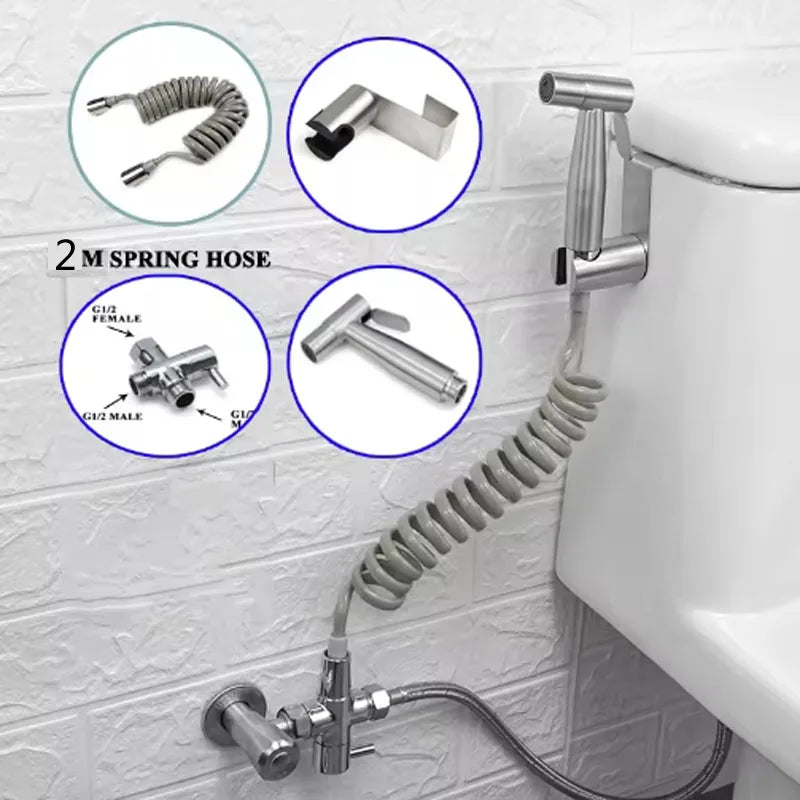 Handheld Bidet Sprayer | 3-Way Valve & Self-Cleaning | Wall Mount