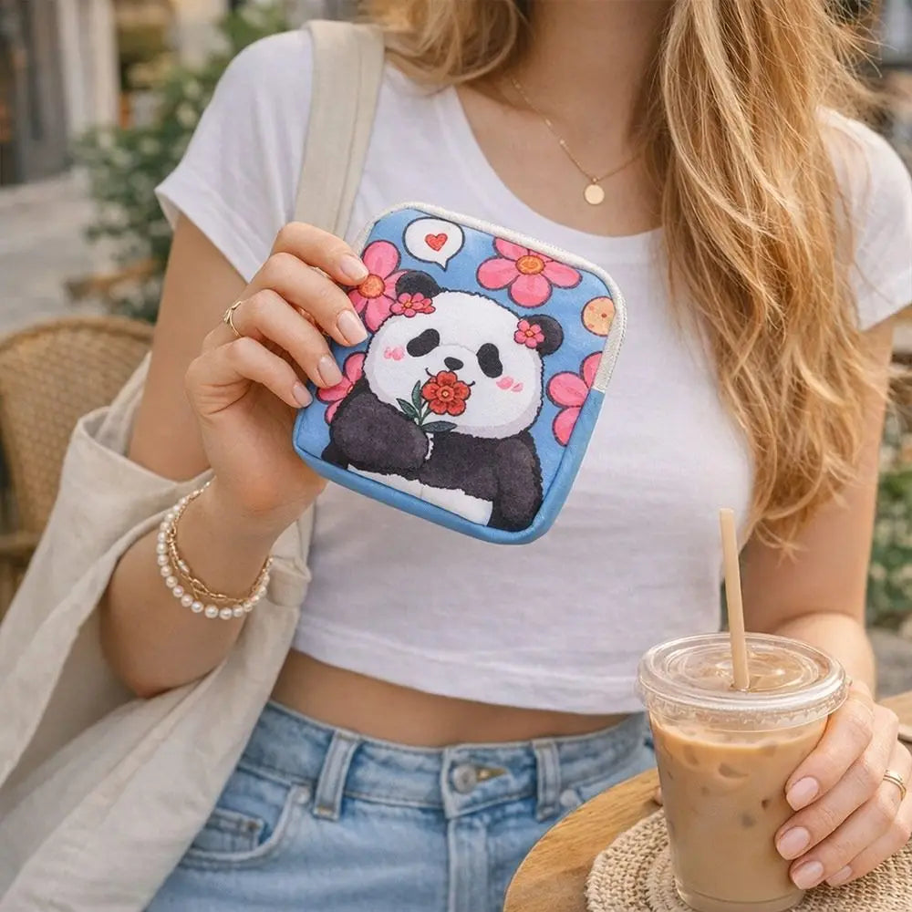 Cute Panda Waterproof Mini Pouch – Multi-Purpose Storage Bag