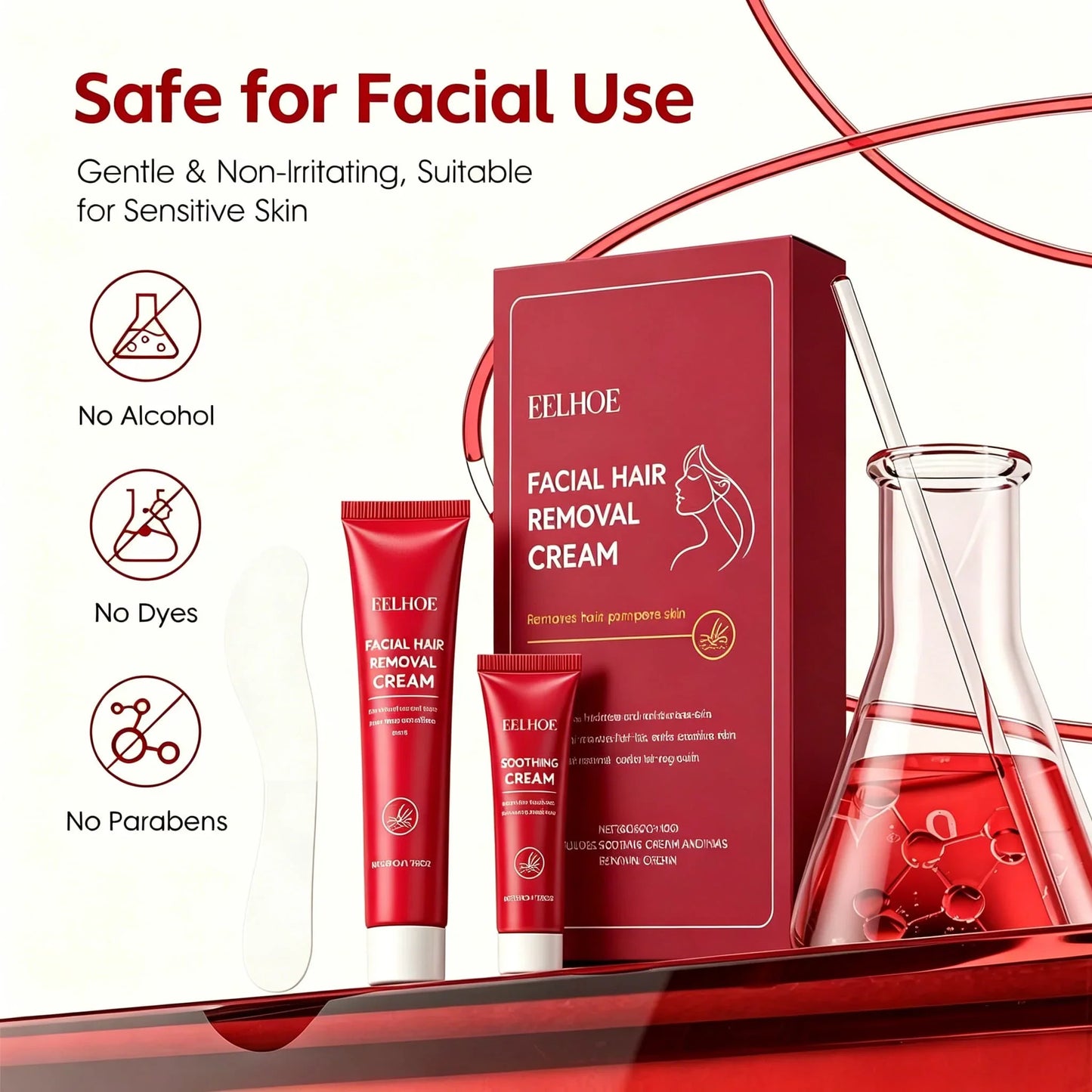 Eelhoe Facial Hair Removal Cream Kit for Women – Face & Lip