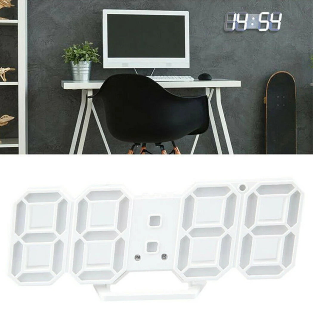 Home Wall Clocks 3D Modern Digital LED Wall Clock 24/12 Hour Display Timer Alarm Home USB Alarm Clocks Decoration For Bedroom Peaceful Pleasures Health and Wellness