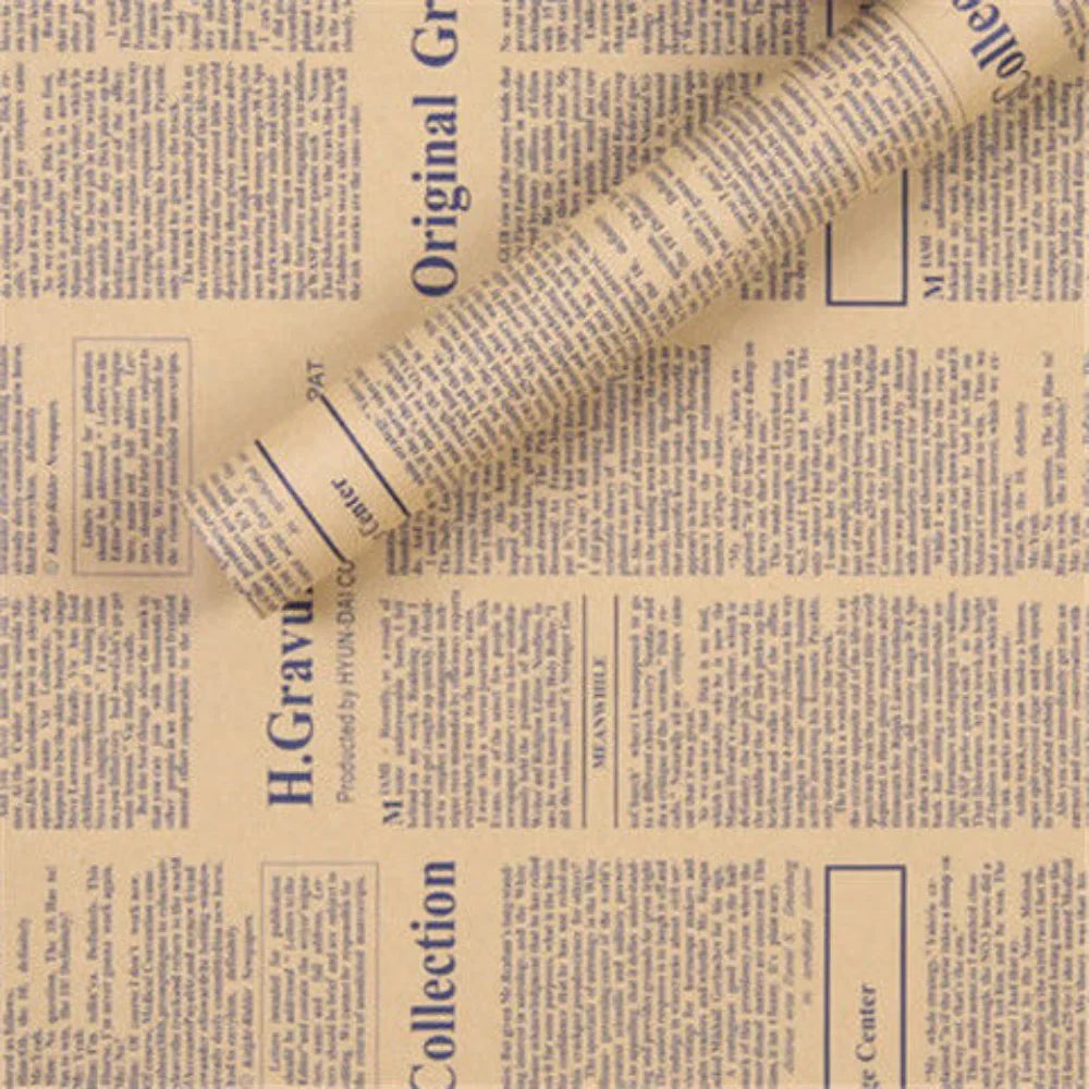 Vintage Newspaper Kraft Gift Wrapping Paper – 50x70cm Sheet