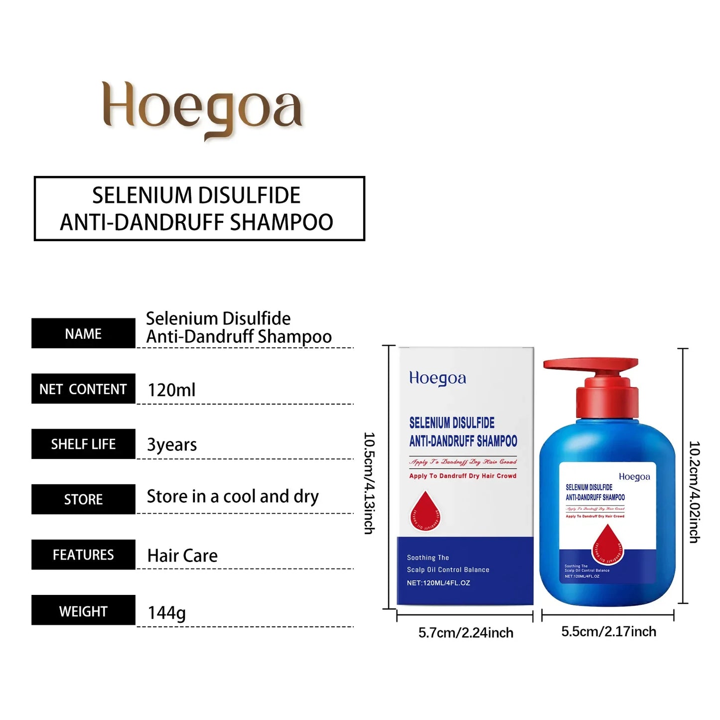 HOEGOA Selenium Sulfide Dandruff Control Shampoo 120ml