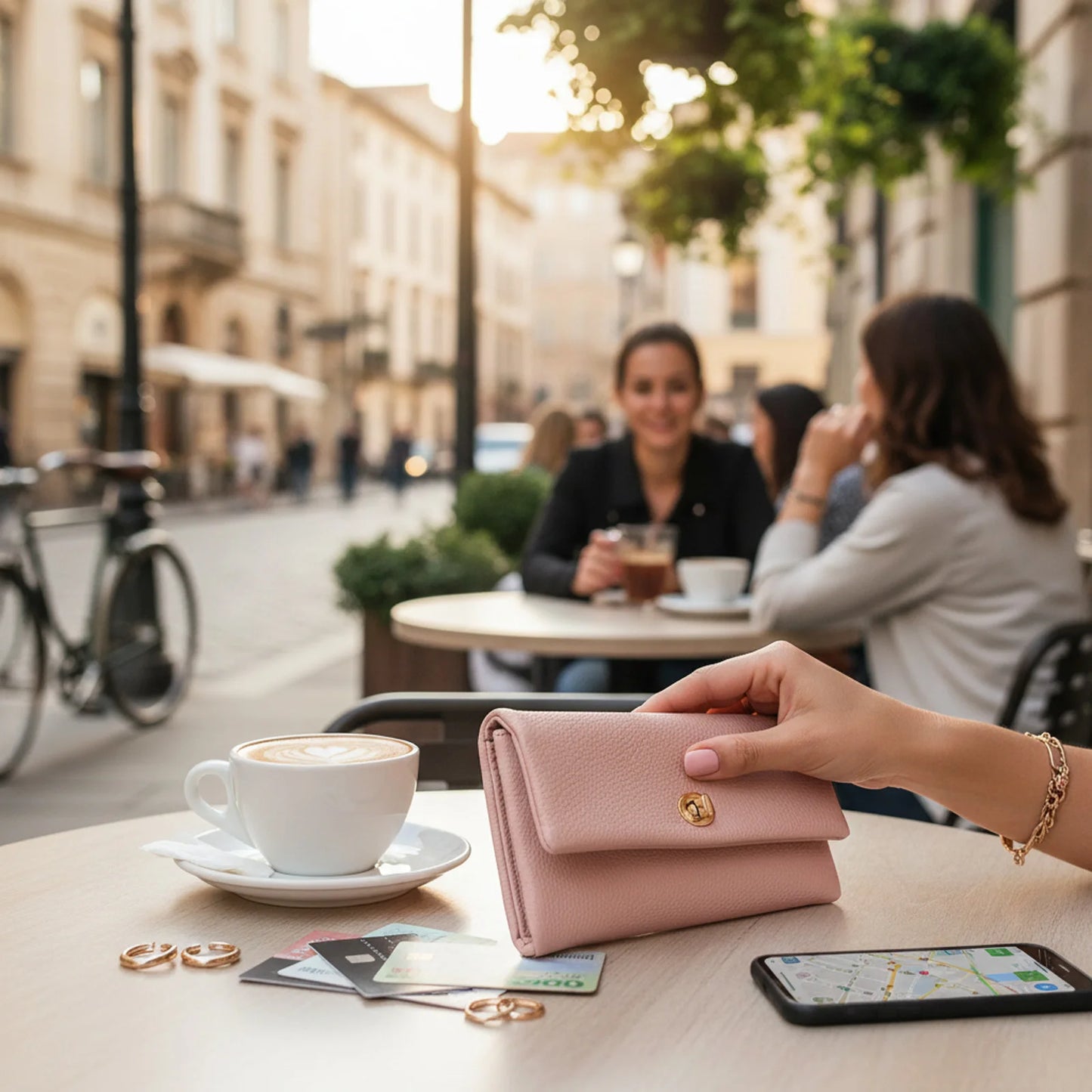 Long Wallet For Women With Snap Closure Large Capacity Purse Multi Pocket Clutch Handbag Pure Color Fashion Accessory Peaceful Pleasures Health and Wellness