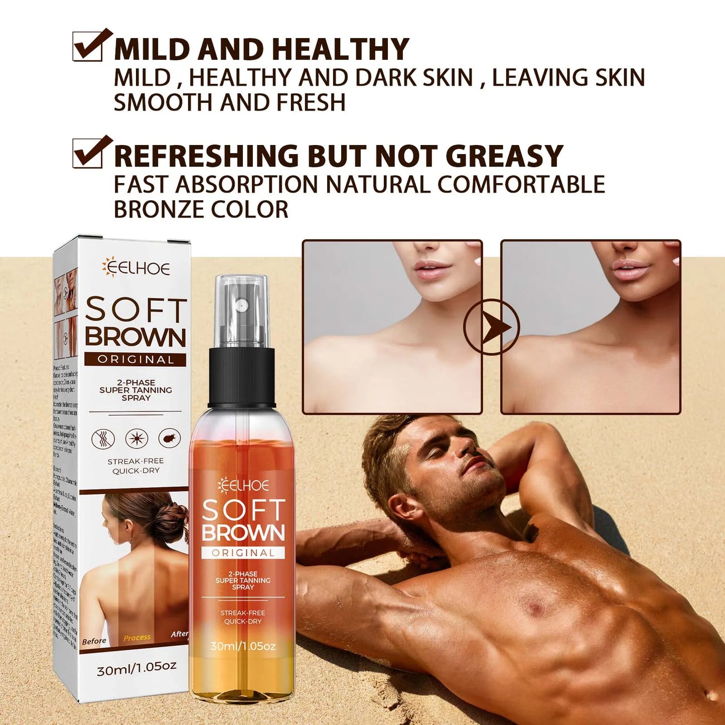 Self Tanning Spray – Natural Bronze Sunless Tanner 30ml