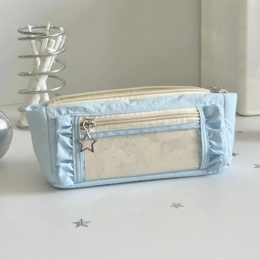 Trendy Large Capacity Pencil Case Cute Sweet Makeup Bag Simple DIY Ita Bag Zipper Stationery Pouch Kids Gift Peaceful Pleasures Health and Wellness