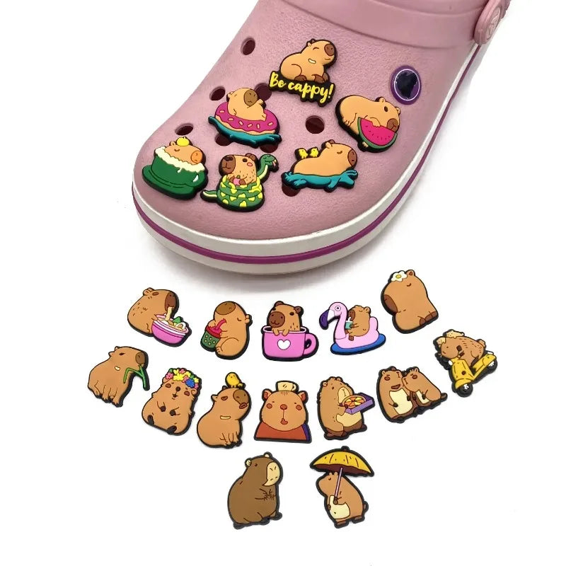 Cute Capybara Shoe Charms – PVC Animal Pins for Kids & Adults