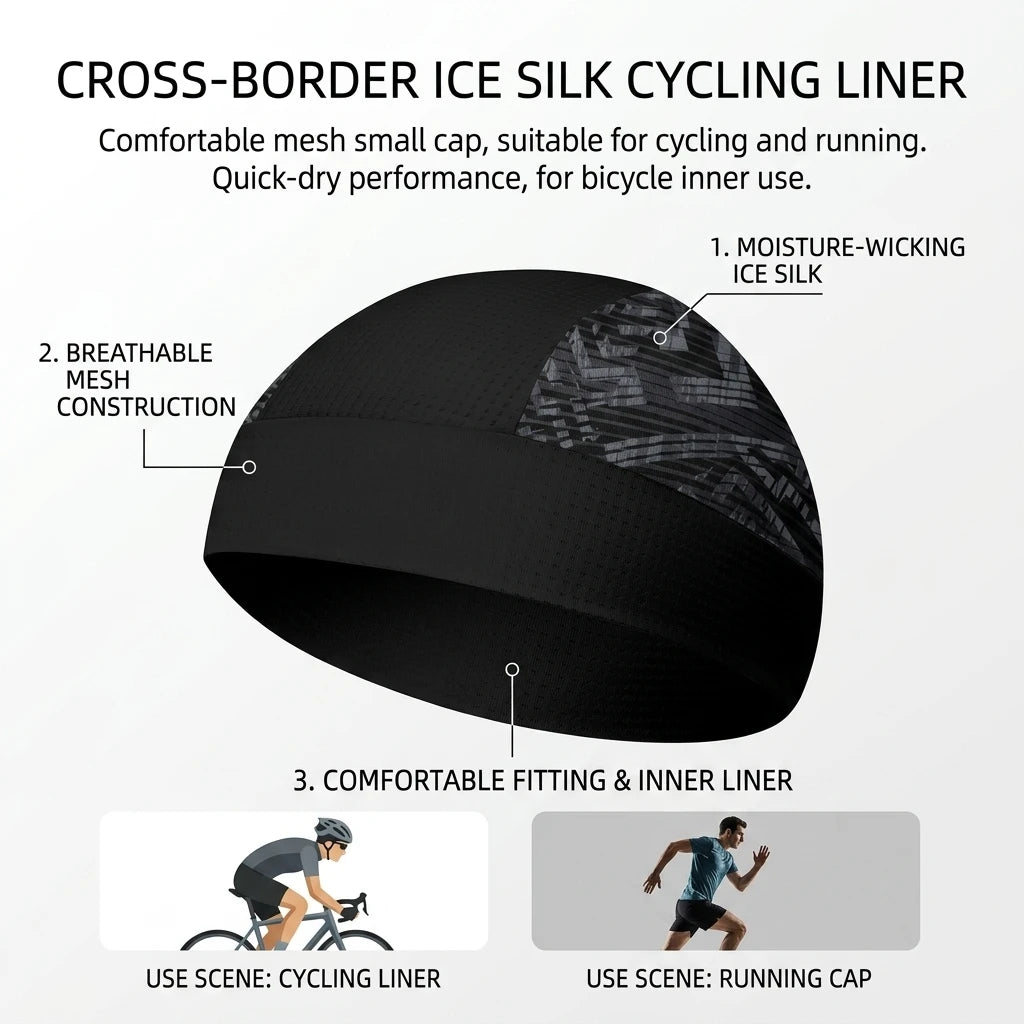 Ice Silk Quick Dry Cycling Cap for Outdoor Running and Biking Helmet Liner Peaceful Pleasures Health and Wellness