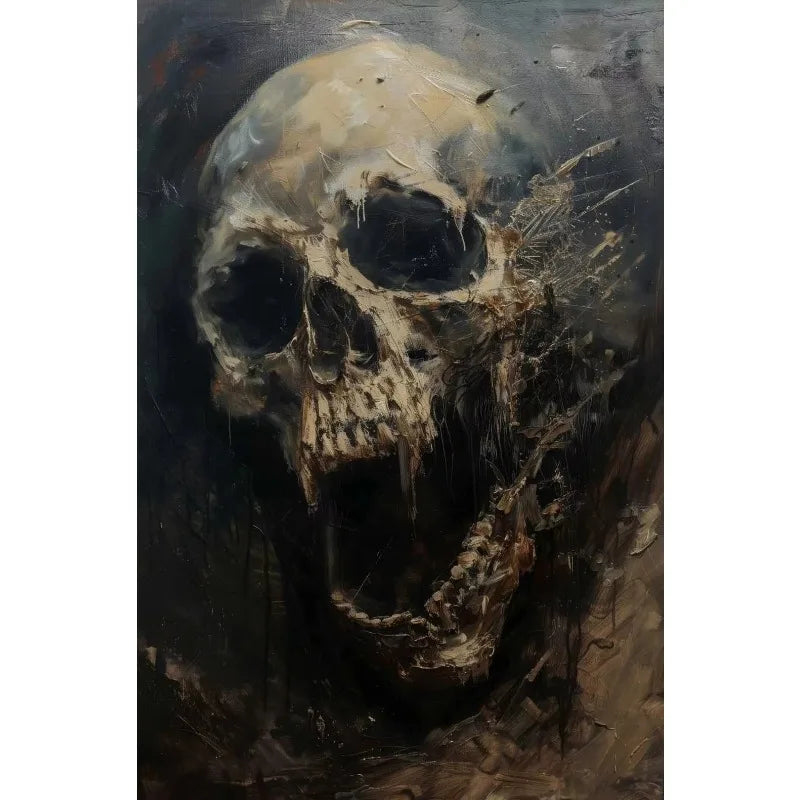 Horror Skeleton Gothic Canvas Poster | Halloween Fantasy Wall Art Gothic Canvas Poster Peaceful Pleasures Health and Wellness