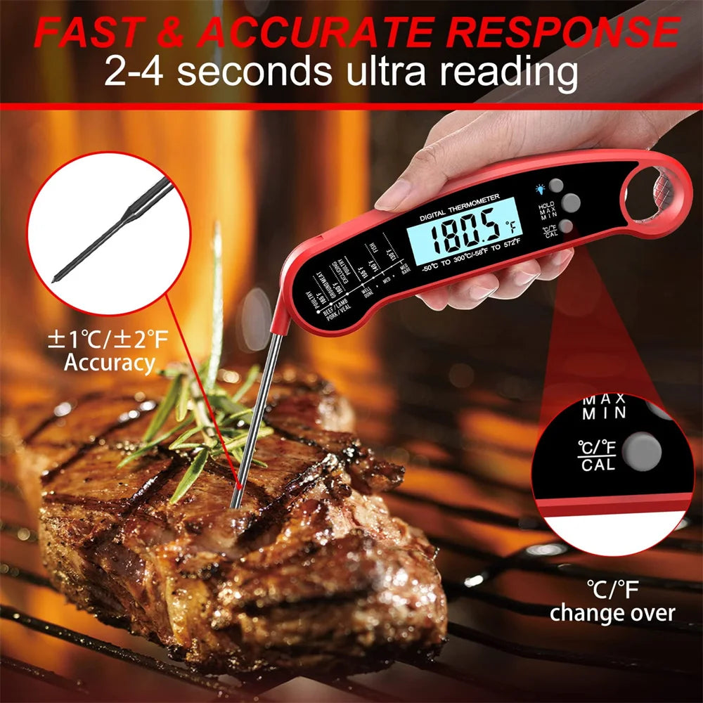 Digital Kitchen Food Digital Thermometer For Meat Water Milk Cooking Grilling Outdoor BBQ Waterproof Instant Read Peaceful Pleasures Health and Wellness