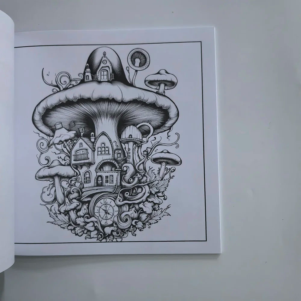 Psychedelic Forest Patterns Coloring Book Adults Teens Cute Drawing
