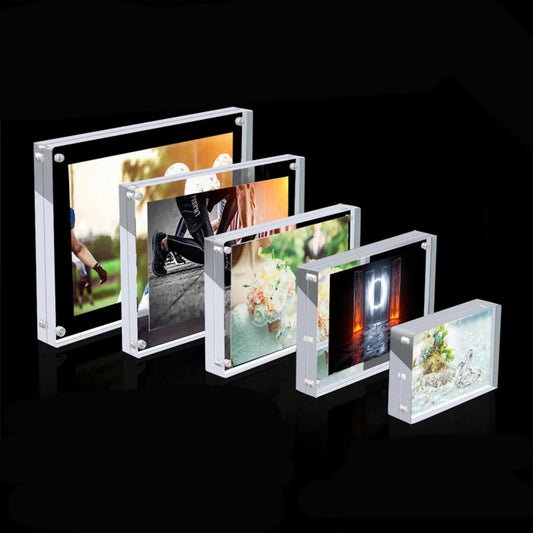Transparent Acrylic Photo Frame Magnetic Poster Display Stand 3 Tag Peaceful Pleasures Health and Wellness 10x15cm