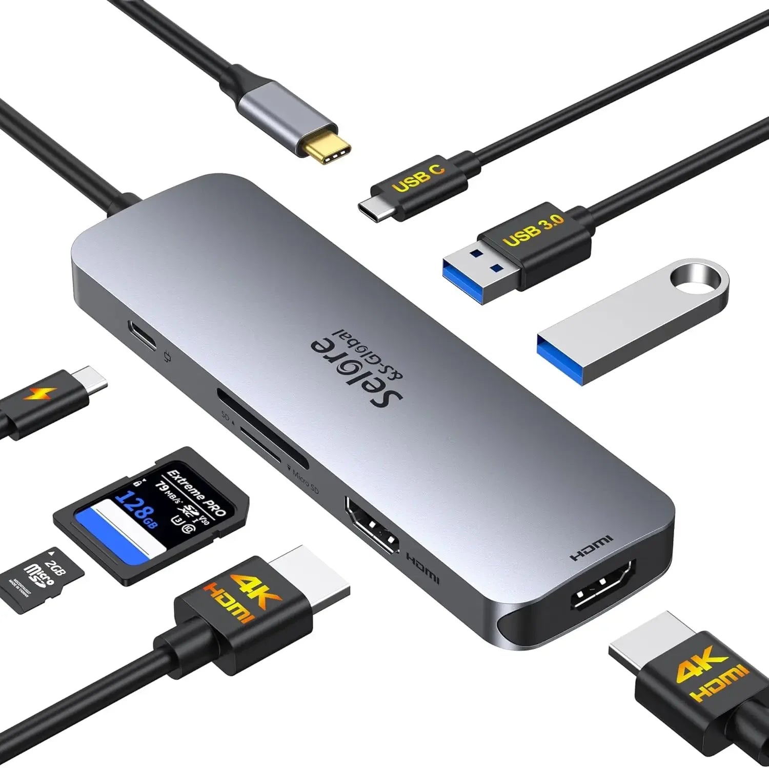 8-in-1 USB C Docking Station with Dual HDMI, PD Charging, USB 3.0 Ports for Laptops Peaceful Pleasures Health and Wellness United States