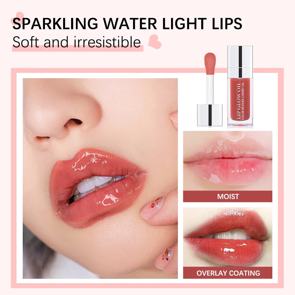 Crystal Jelly Moisturizing Lip Oil Plumping Lip Gloss Makeup Sexy Plump Lip Glow Oil Tinted Lip Plumper 6ml 1 Piece Peaceful Pleasures Health and Wellness