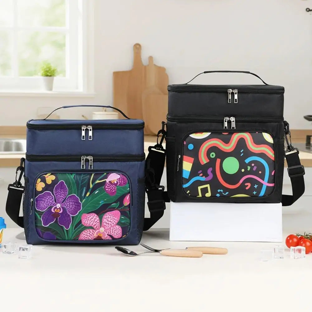 Large Insulated Cooler Tote Bag | Double-Layer Picnic Bag