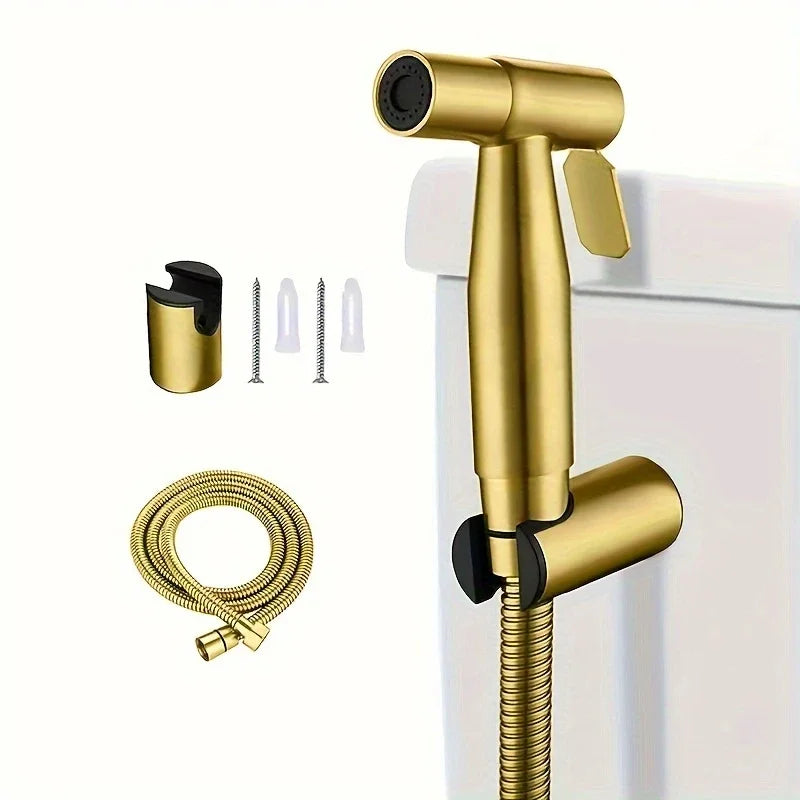 Gold 3-Piece Bidet Spray Set | Stainless Steel Bathroom Kit