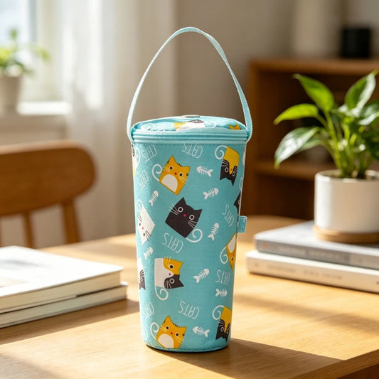 Milk Tea Cup Cover Portable Insulated Water Cup Storage Bag Hand-held Hanging Rope Milk Tea Insulated Cup Cover Peaceful Pleasures Health and Wellness