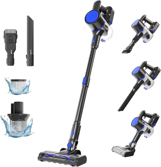 Cordless Stick Vacuum Cleaner with LED Lights, Anti-Tangle Brush for Hardwood Floors Carpet Pet Hair Peaceful Pleasures Health and Wellness United States