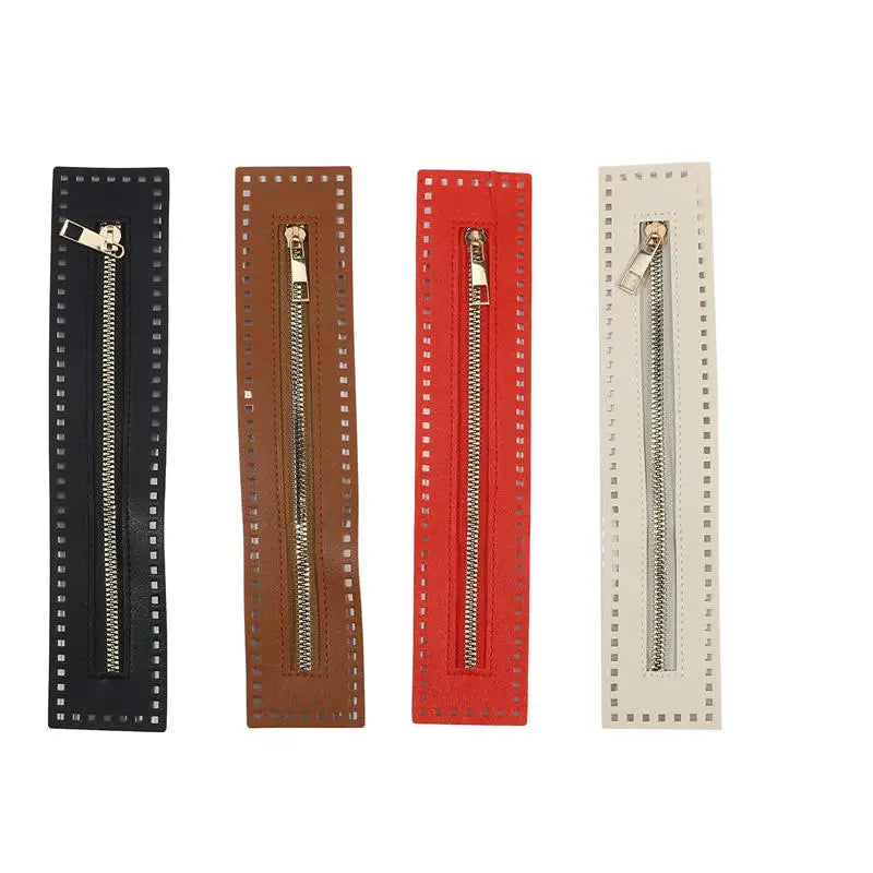 Repair Zipper Strip Braided Tape with Needle Holes PU Leather Luggage Bag Hardware Accessories DIY Replacement Zipper Pull Peaceful Pleasures Health and Wellness