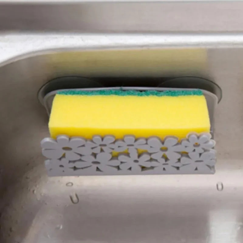 1Pc Dish Cloths Rack Suction Sponge Holder Clip Rag Storage Lid Rack Kitchen Tool Send Two Transparent Suction Cups Peaceful Pleasures Health and Wellness