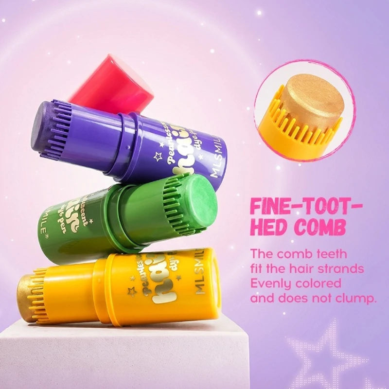 6-Color Pearl Shimmer Temporary Hair Chalk Stick | Party & Cosplay