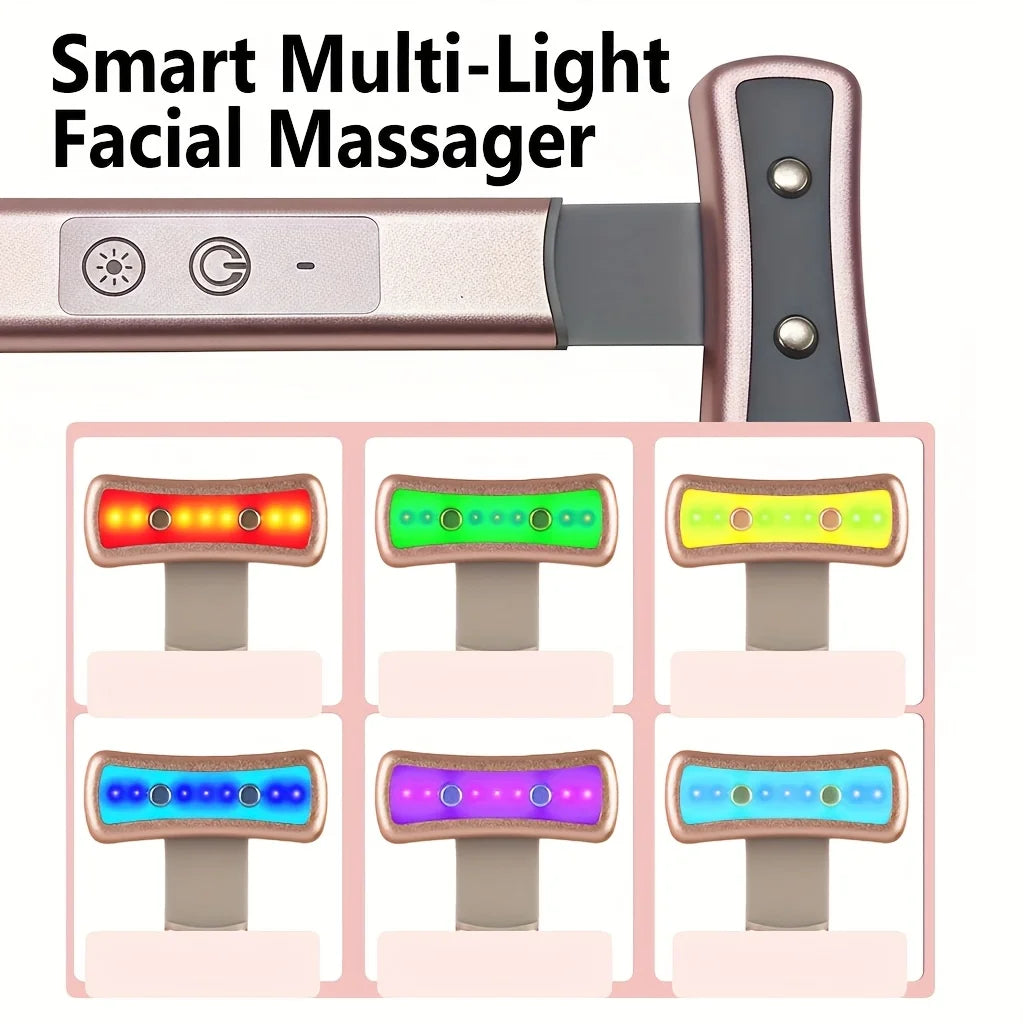 Led Facial Massager, Multi-Color Modes, Fragrance-Free, USB Rechargeable Eye and Facial Massager Skincare Tool, Ideal for Gift Giving. Peaceful Pleasures Health and Wellness