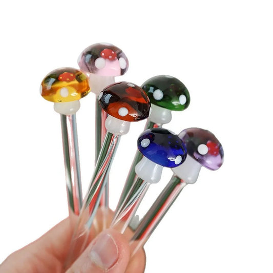 3D Mushroom Glass Spoon | Heat-Resistant Borosilicate Teaspoon Glass Teaspoon Oasis Select