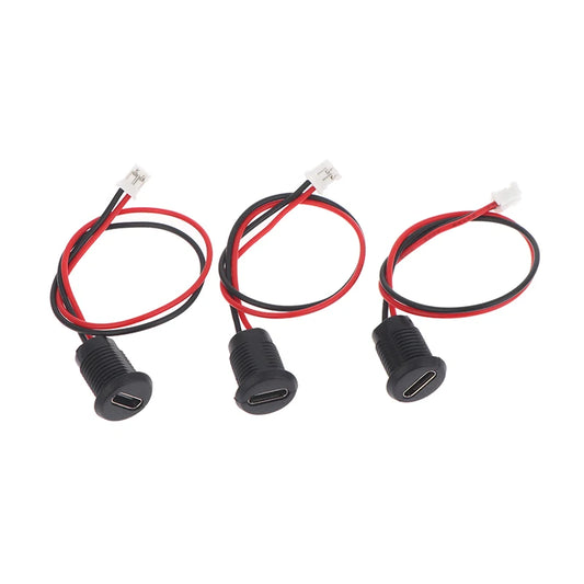 5/8/10Pcs 2Pin Charging Socket Female Mount Adapter USB Type-C Port Charging Interface Socket Female Type C 3A With Cover Caps Peaceful Pleasures Health and Wellness
