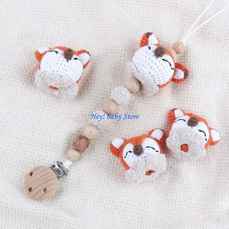 Crochet Animal Bead Pacifier Clip DIY Kit | Baby Teether