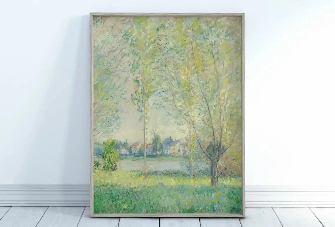 Modern Abstract Landscape Wall Art Famous Monet Canvas Painting Nordic Poster Print Picture for Living Room Home Decorative Gift Peaceful Pleasures Health and Wellness