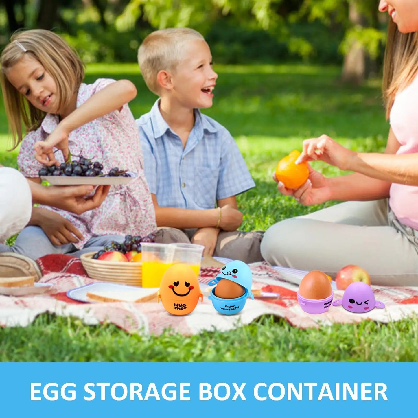 Portable Cartoon Egg Holder Box – Travel & Outdoor Egg Organizer