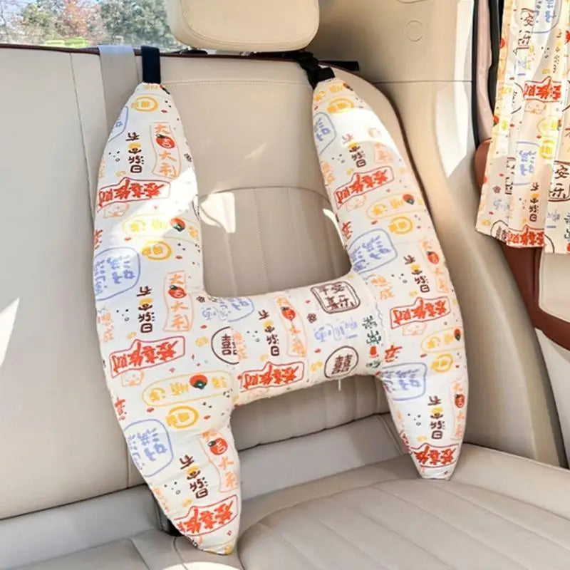 Kids H-Shaped Car Travel Pillow – Neck & Head Support