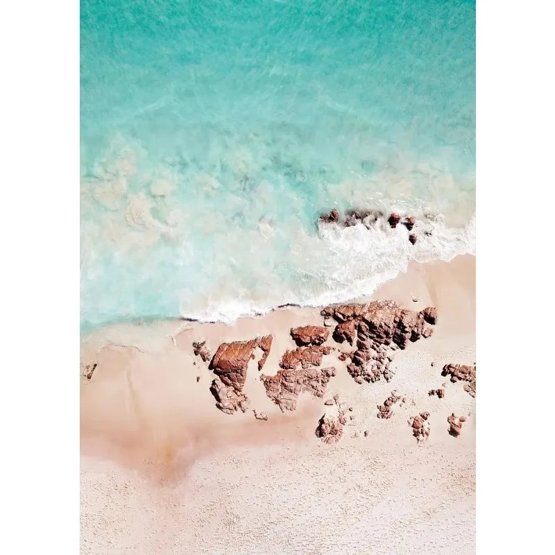 Summer Sunshine Beach Surf Palm Trees Sea View Poster Canvas Paintings Wall Art Pictures Home Decor Peaceful Pleasures Health and Wellness