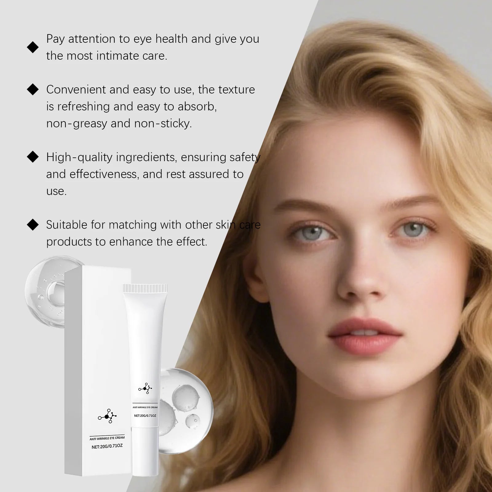 Collagen Firming Eye Cream Reduce Swelling Relieve Eye Bags Moisturizing Increase Skin Elasticity Lighten Melanin Eye Care Gel Peaceful Pleasures Health and Wellness