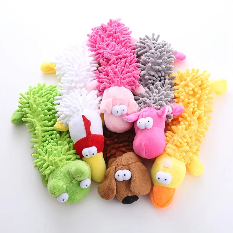 Squeaky No-Stuffing Crinkle Plush Dog Toys – All Breeds